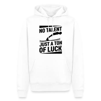 Pas de talent, juste beaucoup de chance saut à ski - Sweat à capuche Premium bio Homme - blanc - Devant - Nico (187cm)