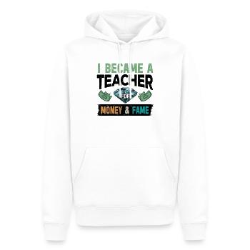 Enseignante au primaire Éducatrice de maternelle - Sweat à capuche Premium bio Homme - blanc - Devant - Nico (187cm)
