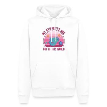 Enseignante au primaire Éducatrice de maternelle - Sweat à capuche Premium bio Homme - blanc - Devant - Nico (187cm)