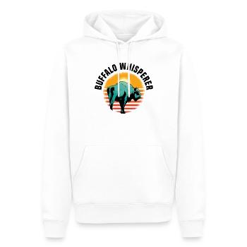 Buffle Bison Buffle Amérindien - Sweat à capuche Premium bio Homme - blanc - Devant - Nico (187cm)