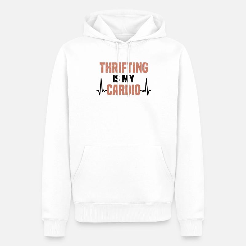 Secondhandladen Secondhand Öko Hipster Gebraucht - Männer Premium Bio Hoodie - Weiß