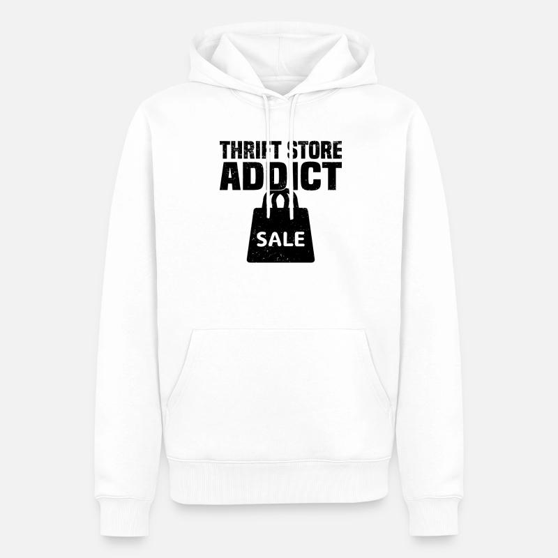 Secondhandladen Secondhand Öko Hipster Gebraucht - Männer Premium Bio Hoodie - Weiß