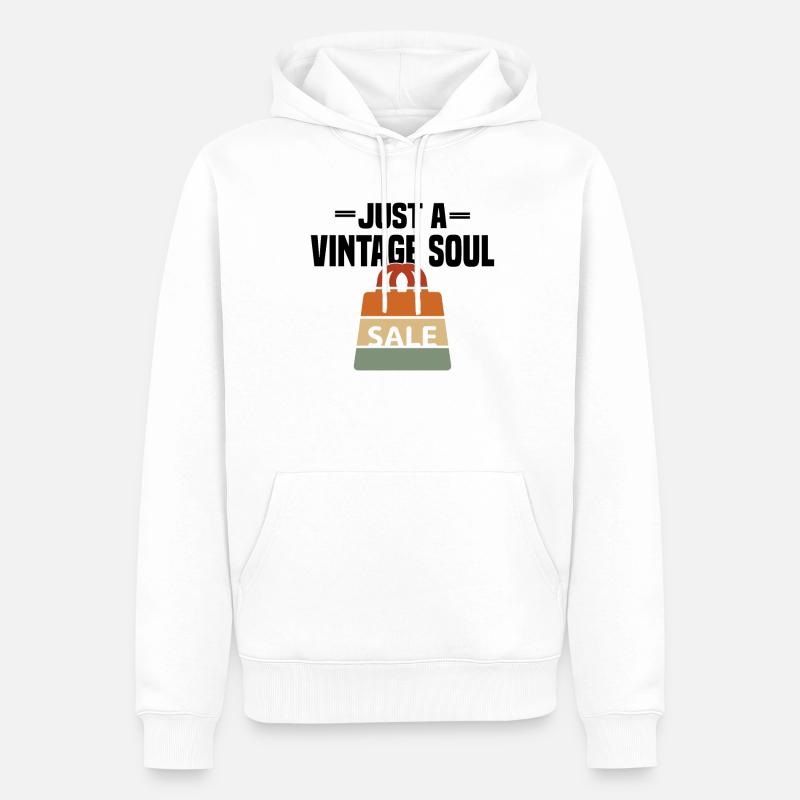 Secondhandladen Secondhand Öko Hipster Gebraucht - Männer Premium Bio Hoodie - Weiß