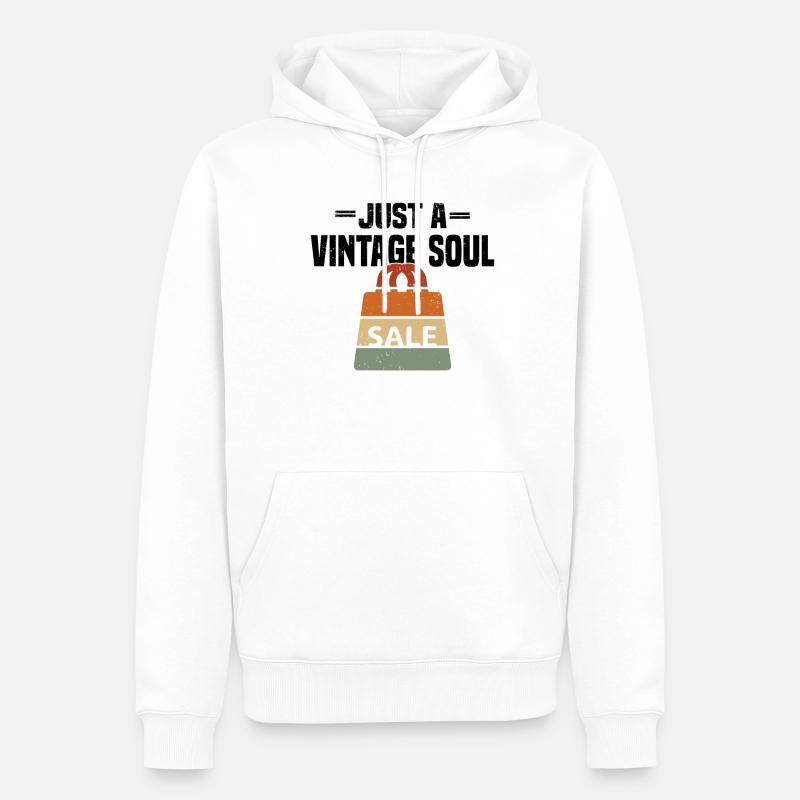 Secondhandladen Secondhand Öko Hipster Gebraucht - Männer Premium Bio Hoodie - Weiß
