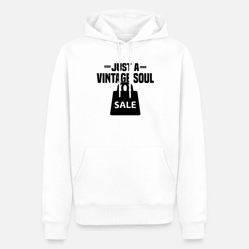 Secondhandladen Secondhand Öko Hipster Gebraucht - Männer Premium Bio Hoodie - Weiß