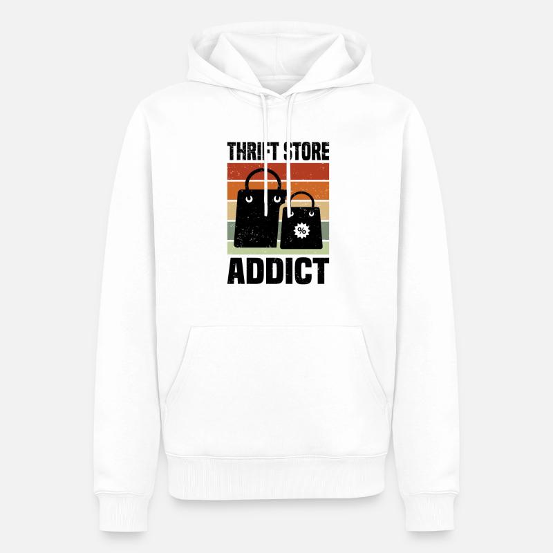 Secondhandladen Secondhand Öko Hipster Gebraucht - Männer Premium Bio Hoodie - Weiß