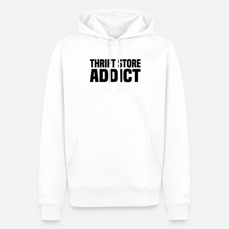 Secondhandladen Secondhand Öko Hipster Gebraucht - Männer Premium Bio Hoodie - Weiß