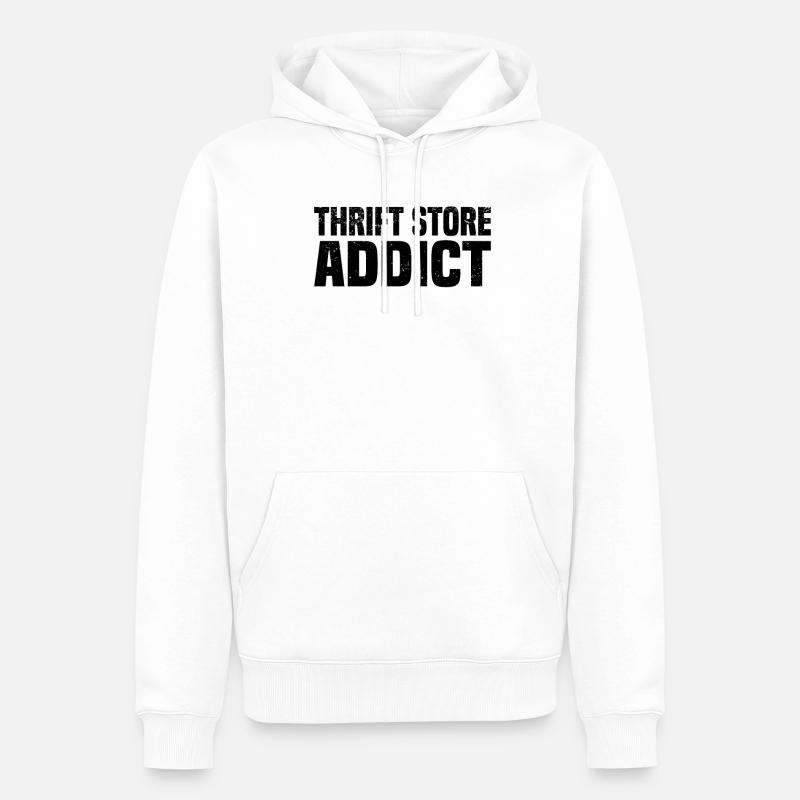 Secondhandladen Secondhand Öko Hipster Gebraucht - Männer Premium Bio Hoodie - Weiß