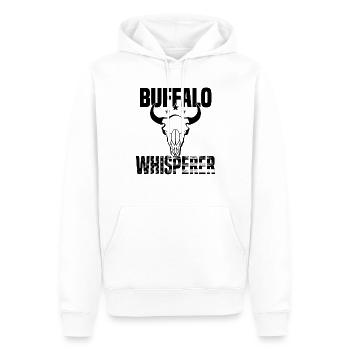 Buffle Bison Buffle Amérindien - Sweat à capuche Premium bio Homme - blanc - Devant - Nico (187cm)