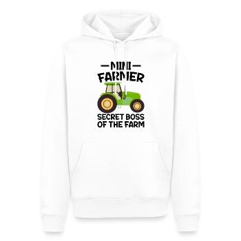 Farmer Secret Boss of Farm CEO Table - Sweat à capuche Premium bio Homme - blanc - Devant - Nico (187cm)