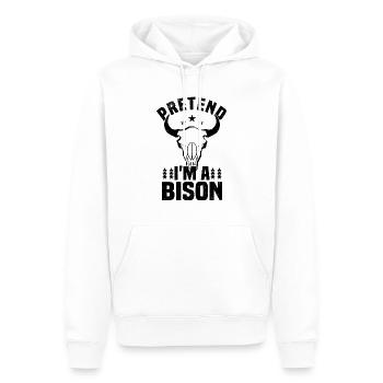 Buffle Bison Buffle Amérindien - Sweat à capuche Premium bio Homme - blanc - Devant - Nico (187cm)
