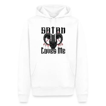 Satan Belzébuth Diable Gothique Pentagramme Mystique - Sweat à capuche Premium bio Homme - blanc - Devant - Nico (187cm)