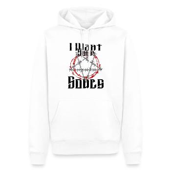 Satan Belzébuth Diable Gothique Pentagramme Mystique - Sweat à capuche Premium bio Homme - blanc - Devant - Nico (187cm)
