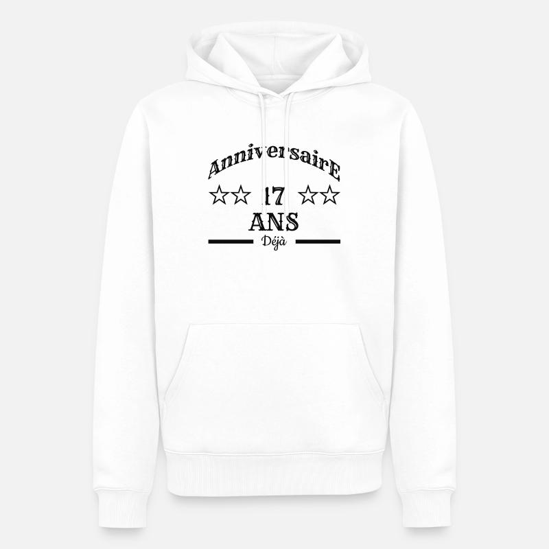 Anniversaire 17 ans déjà - Sweat à capuche Premium bio Homme - blanc