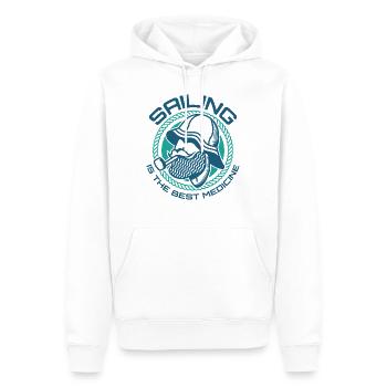 La voile est la meilleure chemise de voile médicinale - Sweat à capuche Premium bio Homme - blanc - Devant - Nico (187cm)
