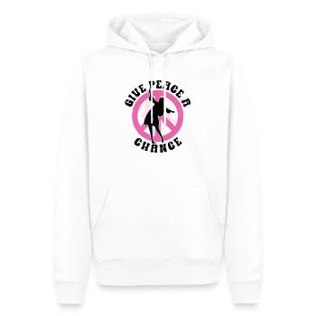 Hippie Peace Sign Peace Flowers Flower Child - Sweat à capuche Premium bio Homme - blanc - Devant - Nico (187cm)
