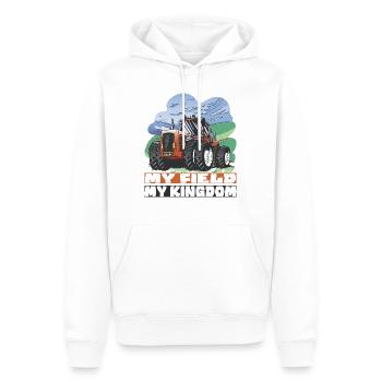 Mein Feld, mein Reich - Männer Premium Bio Hoodie - Weiß - Vorne - Nico (187cm)