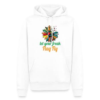 Hippie Peace Sign Peace Flowers Flower Child - Sweat à capuche Premium bio Homme - blanc - Devant - Nico (187cm)