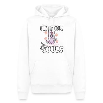 Satan Belzébuth Diable Gothique Pentagramme Mystique - Sweat à capuche Premium bio Homme - blanc - Devant - Nico (187cm)