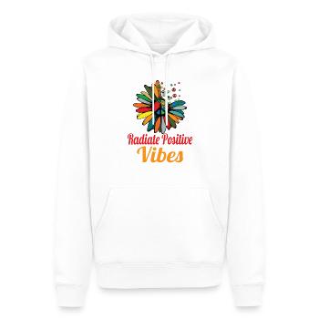 Hippie Peace Sign Peace Flowers Flower Child - Sweat à capuche Premium bio Homme - blanc - Devant - Nico (187cm)
