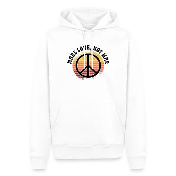 Hippie Peace Sign Peace Flowers Flower Child - Sweat à capuche Premium bio Homme - blanc - Devant - Nico (187cm)