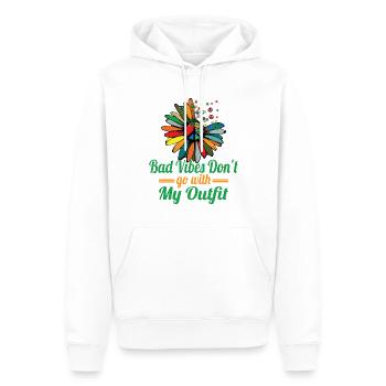 Hippie Peace Zeichen Frieden Blumen Blumenkind - Männer Premium Bio Hoodie - Weiß - Vorne - Nico (187cm)