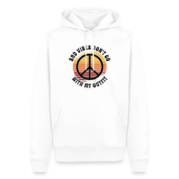 Hippie Peace Zeichen Frieden Blumen Blumenkind - Männer Premium Bio Hoodie - Weiß - Vorne - Nico (187cm)