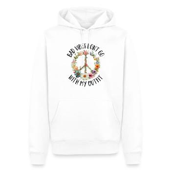 Hippie Peace Zeichen Frieden Blumen Blumenkind - Männer Premium Bio Hoodie - Weiß - Vorne - Nico (187cm)
