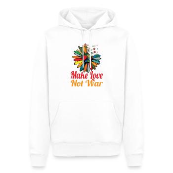 Hippie Peace Sign Peace Flowers Flower Child - Sweat à capuche Premium bio Homme - blanc - Devant - Nico (187cm)