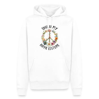 Hippie Peace Sign Peace Flowers Flower Child - Sweat à capuche Premium bio Homme - blanc - Devant - Nico (187cm)