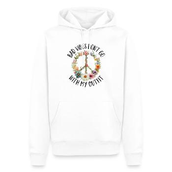 Hippie Peace Zeichen Frieden Blumen Blumenkind - Männer Premium Bio Hoodie - Weiß - Vorne - Nico (187cm)