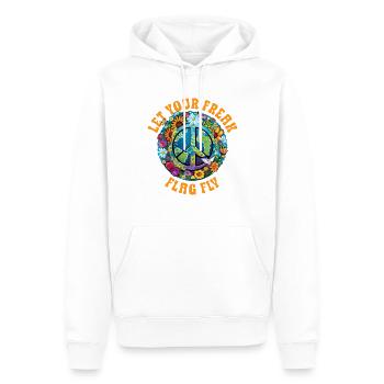 Hippie Peace Zeichen Frieden Blumen Blumenkind - Männer Premium Bio Hoodie - Weiß - Vorne - Nico (187cm)