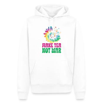 Hippie Peace Zeichen Frieden Blumen Blumenkind - Männer Premium Bio Hoodie - Weiß - Vorne - Nico (187cm)