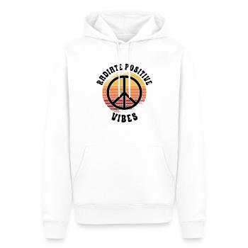 Hippie Peace Sign Peace Flowers Flower Child - Sweat à capuche Premium bio Homme - blanc - Devant - Nico (187cm)