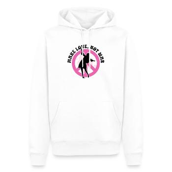 Hippie Peace Zeichen Frieden Blumen Blumenkind - Männer Premium Bio Hoodie - Weiß - Vorne - Nico (187cm)