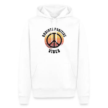 Hippie Peace Zeichen Frieden Blumen Blumenkind - Männer Premium Bio Hoodie - Weiß - Vorne - Nico (187cm)