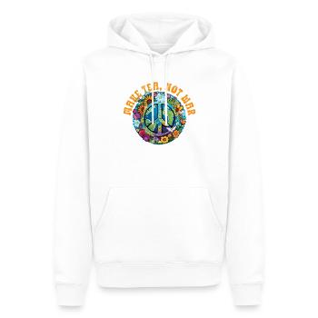Hippie Peace Zeichen Frieden Blumen Blumenkind - Männer Premium Bio Hoodie - Weiß - Vorne - Nico (187cm)