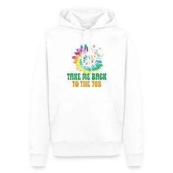 Hippie Peace Sign Peace Flowers Flower Child - Sweat à capuche Premium bio Homme - blanc - Devant - Nico (187cm)