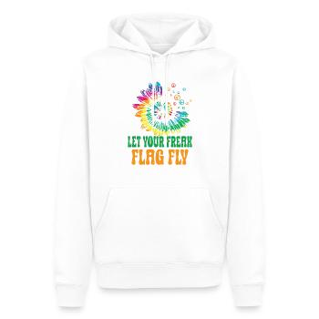 Hippie Peace Zeichen Frieden Blumen Blumenkind - Männer Premium Bio Hoodie - Weiß - Vorne - Nico (187cm)