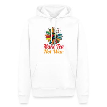 Hippie Peace Zeichen Frieden Blumen Blumenkind - Männer Premium Bio Hoodie - Weiß - Vorne - Nico (187cm)