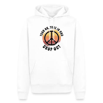 Hippie Peace Sign Peace Flowers Flower Child - Sweat à capuche Premium bio Homme - blanc - Devant - Nico (187cm)