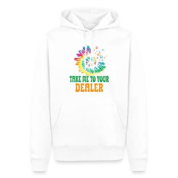 Hippie Peace Sign Peace Flowers Flower Child - Sweat à capuche Premium bio Homme - blanc - Devant - Nico (187cm)
