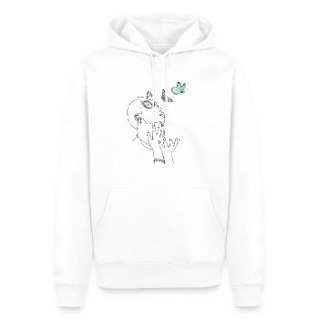 Schmetterlinge im Kopf - Männer Premium Bio Hoodie - Weiß - Vorne - Nico (187cm)