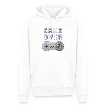 Game Over manette retro gaming - Sweat à capuche Premium bio Homme - blanc - Devant - Nico (187cm)