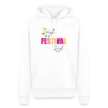 Festival estival - Sweat à capuche Premium bio Homme - blanc - Devant - Nico (187cm)