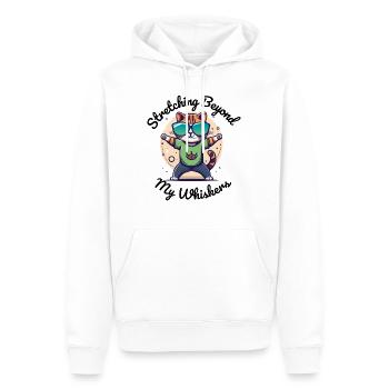 Eine Katze mit Brille macht Yoga mit Slogan - Männer Premium Bio Hoodie - Weiß - Vorne - Nico (187cm)