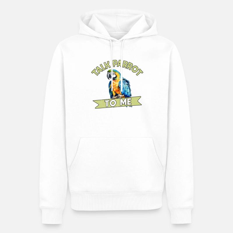 Perruche Perruche Oiseau Perruche Propriétaire - Sweat à capuche Premium bio Homme - blanc