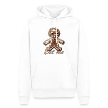Lebkuchenmann / Weihnachten / Weihnachtsmann - Männer Premium Bio Hoodie - Weiß - Vorne - Nico (187cm)