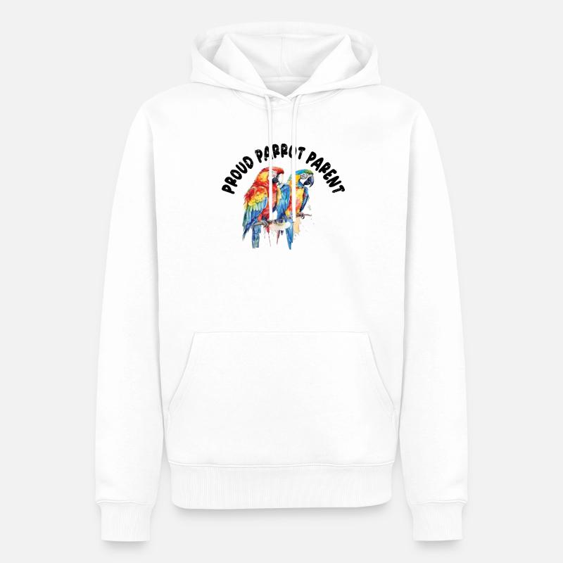 Perruche Perruche Oiseau Perruche Propriétaire - Sweat à capuche Premium bio Homme - blanc
