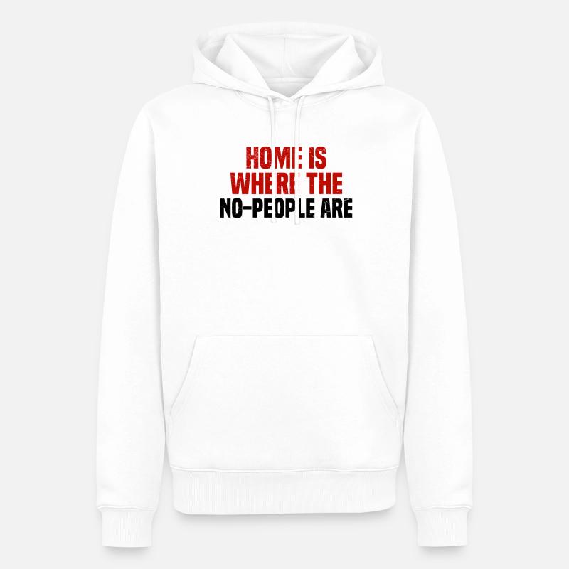 Misanthrope Antisocial Introverti - Sweat à capuche Premium bio Homme - blanc